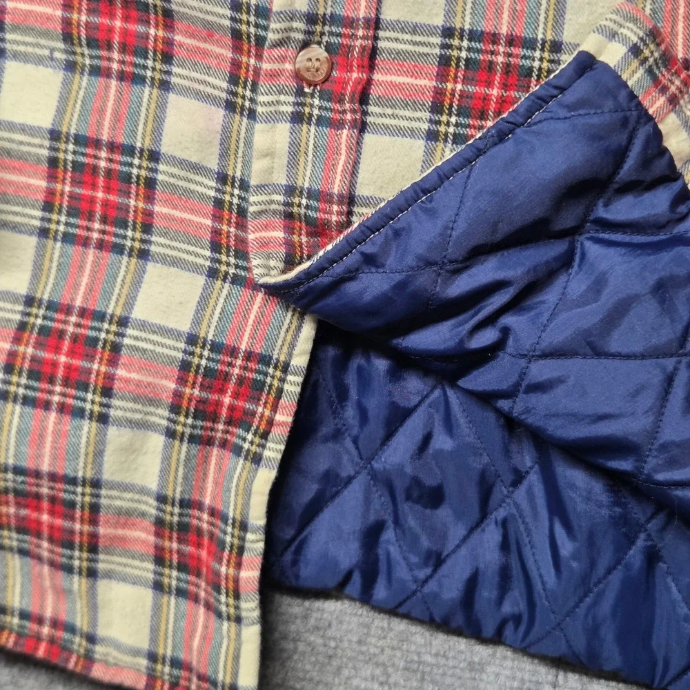 Vintage Arrow Sportswear Quilted Flannel Shirt Jacket Mens M Plaid Lined Shacket